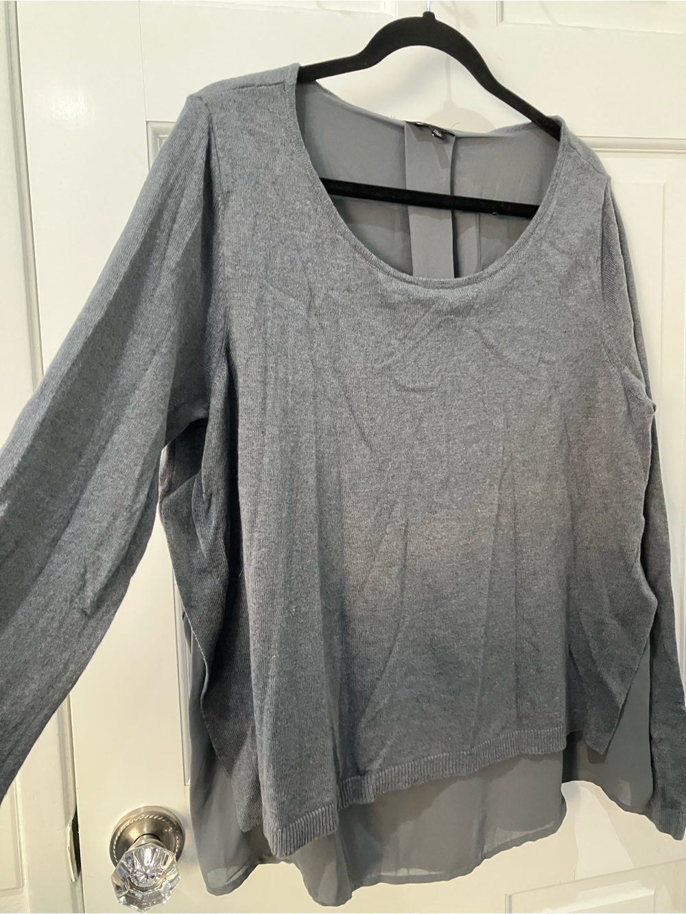 The Limited Gray Sweater, Chiffon Underlay